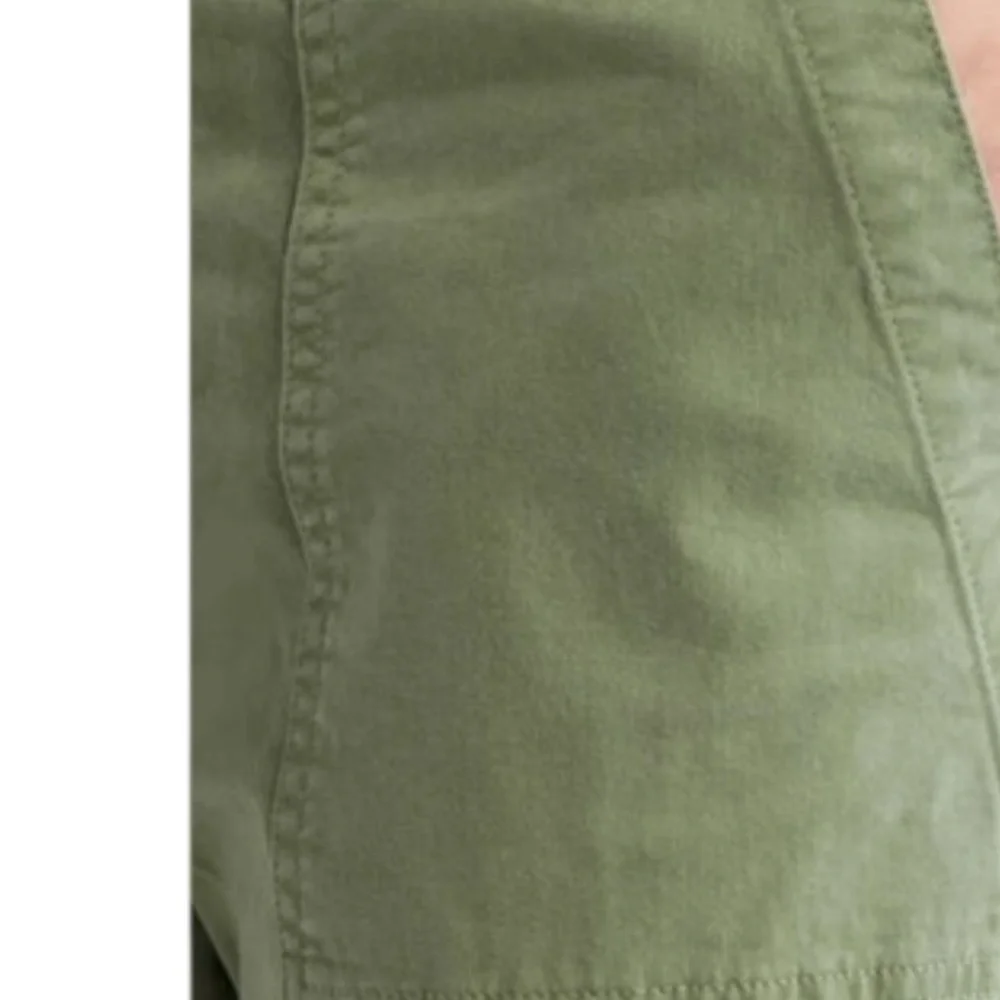 NiLi Lotan Raw Hem‎ Crop Cotton Stretch Twill Pant in Green